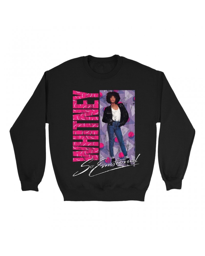 Whitney Houston Sweatshirt | So Emotional Pattern Design Sweatshirt $10.31 Sweatshirts