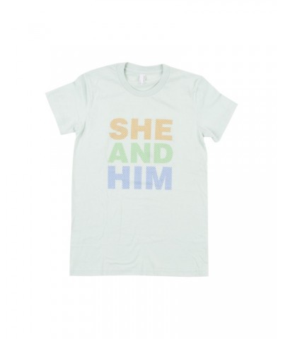 She & Him DOTS WOMENS T-SHIRT SM MI -- MINT GREEN $4.05 Shirts