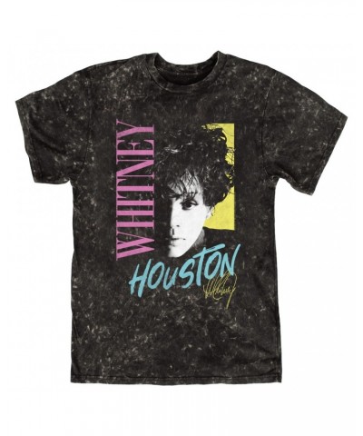 Whitney Houston T-shirt | Pastels Close Up Mineral Wash Shirt $6.29 Shirts