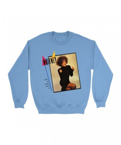 Whitney Houston Bright Colored Sweatshirt | Where Do Broken Hearts Go Album Cover Design Sweatshirt $6.82 Sweatshirts