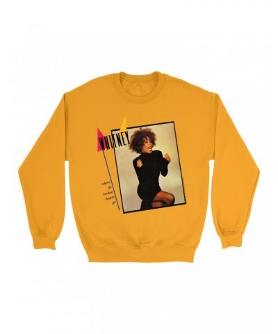 Whitney Houston Bright Colored Sweatshirt | Where Do Broken Hearts Go Album Cover Design Sweatshirt $6.82 Sweatshirts