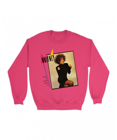 Whitney Houston Bright Colored Sweatshirt | Where Do Broken Hearts Go Album Cover Design Sweatshirt $6.82 Sweatshirts