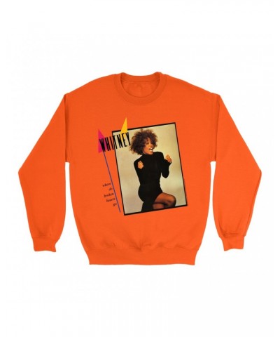 Whitney Houston Bright Colored Sweatshirt | Where Do Broken Hearts Go Album Cover Design Sweatshirt $6.82 Sweatshirts