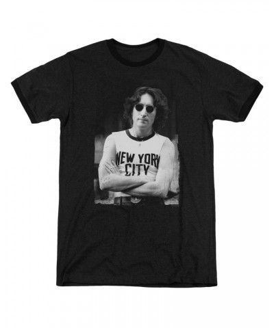 John Lennon Shirt | NEW YORK Premium Ringer Tee $8.35 Shirts