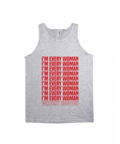 Whitney Houston Unisex Tank Top | I'm Every Woman Repeating Red Shirt $4.94 Shirts