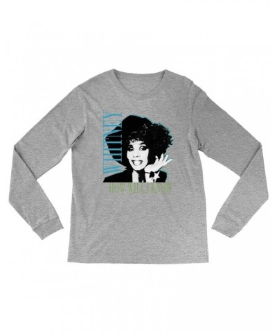 Whitney Houston Long Sleeve Shirt | How Will I Know Negative Design Shirt $8.16 Shirts