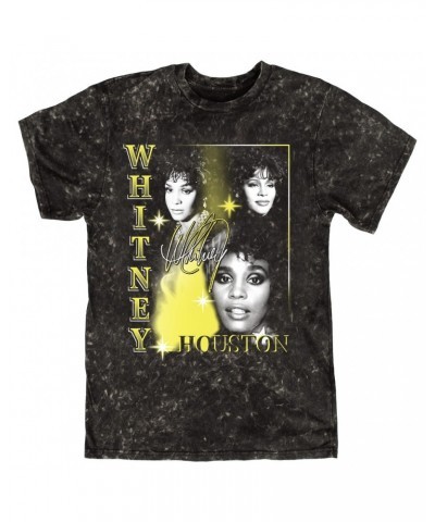 Whitney Houston T-shirt | Yellow Classic Collage Mineral Wash Shirt $21.28 Shirts
