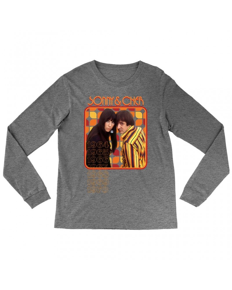 Sonny & Cher Heather Long Sleeve Shirt | Retro 1964-1970 Image Shirt $4.20 Shirts